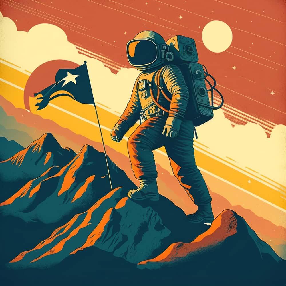 Illustration représentant un astronaute déployant des stratégies de growth marketing à l'Agence The Missing One